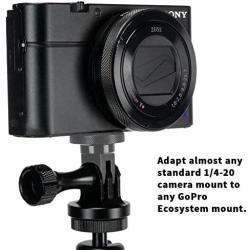 Camera Mount Adapter for GoPro Ecosystem - ¼-20 Conversion Adapter for GoPro Mounting System - Full 100% CNC Aluminum Metal - Mount Your Camera to Any GoPro Mount Accessory