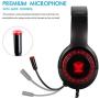 Pacrate Gaming Headset for PS4 Xbox One PC with Noise Cancelling Microphone Stereo Surround Sound Headphone with LED Light Intense Bass for Computer Laptop Mac (Black Red)