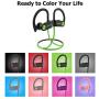 Bluetooth Headphones, LETSCOM Wireless Earbuds V5.0 IPX7 Waterproof Noise Cancelling Headsets, Richer Bass & HiFi Stereo Sports Earphones 8 Hours Playtime Running Headphones with Travel Case