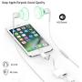 [Apple MFi Certified] for iPhone Headphones Adapter, Lightning to 3.5mm Headphone Jack Adapter Dual Ports Dongle Charge Jack AUX Audio 3.5mm for iPhone 11/11 Pro/X/XS/XR/8/7, Support All iOS System