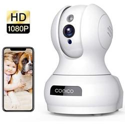 Wireless Camera, 1080P HD WiFi Pet Camera Baby Monitor, Pan/Tilt/Zoom IP Camera for Elder/Nanny Security Cam Night Vision Motion Detection 2-Way Audio Cloud Service Available Webcam White