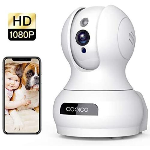 Wireless Camera, 1080P HD WiFi Pet Camera Baby Monitor, Pan/Tilt/Zoom IP Camera for Elder/Nanny Security Cam Night Vision Motion Detection 2-Way Audio Cloud Service Available Webcam White