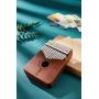 TimberTunes 17 Key Kalimba Thumb Finger Piano Therapy Musical Instrument for Adults Children, Solid Mahogany Wood, Engraved Elk Antler,Tuning Hammer and Music Book, Engraved Keys, Velvet Case, Unique