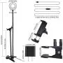 Selfie Ring Light with Flexible Arms Mobile Phone Holder Lazy Bracket Desk Lamp LED Camera Lighting[3-Light Mode, 10-Level Brightness] for Live Stream Makeup Office Compatible with iPhone/Android
