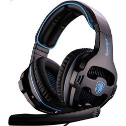 SADES SA810 PlayStation 4 Xbox One S Stereo Headset Over-Ear Gaming Headphones with Microphone for PC PS4 Xbox one iPad Mobile Tablet Mac (Black & Blue)