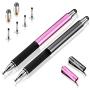 Capacitive Stylus Pen-Dinines Fine Point Stylus Touch Screen Pens for All Capacitive Cell Phones, Tablets, Laptops Bundle with 6 Replacement Tips (2 Pcs, Black/Rose)