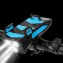 Kaigeli Bike Headlight,Bicycle Light,4-in-1 Bicycle Headlight Mobile Phone Holder Charger- Waterproof Speaker Mountain Bike Accessories