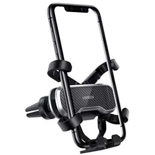 UGREEN Car Phone Holder Air Vent Mount Gravity Auto Clamp Retractable Cradle Clip Compatible for iPhone SE 11 Pro Max XR XS 8 7, Samsung S20 S10 A71 A70