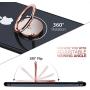 Phone Ring Holder Finger Kickstand - FITFORT 360° Rotation Metal Ring Grip for Magnetic Car Mount Compatible with All Smartphone-Rose Gold
