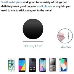 Ozgoe Happy Bell (12 Pack) Mini Mount Metal Plate with Adhesive for Collapsible Grip & Magnetic Phone Car Mount Holder Cradle (Compatible with Magnetic Mounts),Black