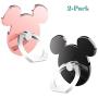 Cartoon Phone Ring Stand Holder (BLACK&ROSEGOLD) 360 Rotation Cell Phone Grip for Apple Iphone X/8 7 Plus 6 6S 5 5S Samsung Galaxy Note, Tablet and Ipad pipigo[2 Pack]