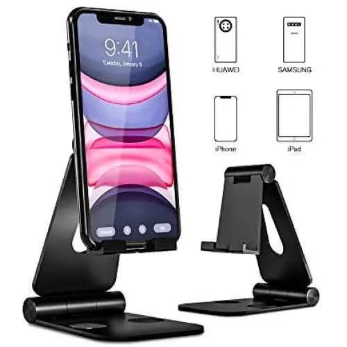 Desktop Cell Phone Stand, Double Adjustable Mobile Phone Tablet Holder, Aluminum Portable Desk Stand for iPhone 11, iPhone X, iPhone 8 7, Samsung, Galaxy S9 S8, iPad, Nintendo Switch.etc Desktop Cell Phone Stand, Double Adjustable Mobile Phone Tablet Holder, Aluminum Portable Desk Stand for iPhone 11, iPhone X, iPhone 8 7, Samsung, Galaxy S9 S8, iPad, Nintendo Switch.etc