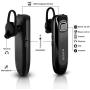 Bluetooth Earpiece for Cellphone, IPX5 Waterproof, 16 Hrs Talking Wireless Bluetooth Headsets for iPhone, Android, Samsung, Hands Free Earphone with Noise Cancelling Mic for Outdoor/Business