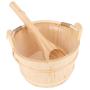 Sauna Room Barrel Steaming Box,Sauna Barrel Bucket,6L Large High Capacity Bath Barrel Wooden Barrel Wooden Spoon with Ladle Sauna Steaming Room Accessory