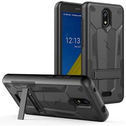 Phonelicious Radiant Core Cricket Icon Smartphone Case with kickstand Heavy Duty Rugged Slim Durable Hybrid Dual Layer Shockproof Phone Cover Compatible Cricket Icon (Black)