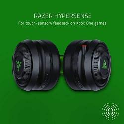 Razer Nari Ultimate for-Xbox One Wireless 7.1 Surround Sound Gaming Headset: Hypersense Haptic Feedback - Auto-Adjust Headband - Green Lighting - Retractable Mic - For-Xbox One - Classic Black/Green