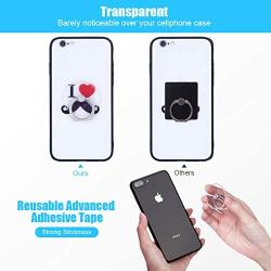 Phone Ring Transparent Cell Phone Ring Holder 360 Degree Rotation 180 Degree Flip Phone Ring Grip Finger Ring Stand Kickstand Compatible Various Mobile Phones or Phone Cases (Transparent)