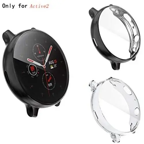 Fvlerz for Samsung Galaxy Watch Active 2 Screen Protector 40mm,All-Around TPU Anti-Scratch Case Soft Protective Bumper Cover for Samsung Galaxy Watch Active 2 Smartwatch (Clear+Black, 40mm) Fvlerz for Samsung Galaxy Watch Active 2 Screen Protector 40mm,All-Around TPU Anti-Scratch Case Soft Protective Bumper Cover for Samsung Galaxy Watch Active 2 Smartwatch (Clear+Black, 40mm)