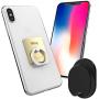 iRing with Hook for car or Wall mounting. Original AAUXX Cell Phone Grip Finger Holder, Mobile Stand, Kickstand, Car Mount Cradle for iPhone, Samsung, Android, Smartphones, Tablets.(Gold)