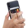 TOPWOOZU Phone Card Holder with Ring Grip for Back of Phone,Adhesive Stick-on Credit Card Wallet Pocket for iPhone,Android and Smartphones (Rosegold)