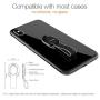 Cell Phone Grip,Unversal Finger Strap Loop with Stand for Smart Phones,Support Magnetic Car Mount and Wireless Charging(Black)
