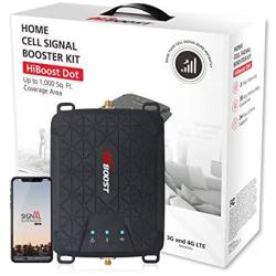 HiBoost Cell Signal Booster for Home Boost 4G LTE Data for Verizon AT&T and T-Mobile Band 12(17)/13/5 Cellular Repeater kit with High Gain Antennas and App Control