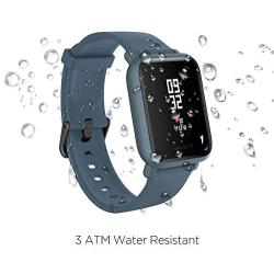 Amazfit Bip Lite Smartwatch, 45-Day Battery Life, Heart Rate & Sleep Monitor, 1.2" Always-On Touchscreen, 3 ATM Water Resistant, Multisport Tracker, Blue (W1915IN3N)