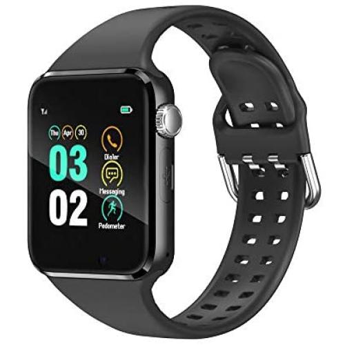 321OU Smart Watch Compatible iOS Android iPhone Samsung for Men Women, Make/Answer Calls Support Bluetooth Touchscreen Sport Watch Fitness Tracker with Pedometer Camera (Black)