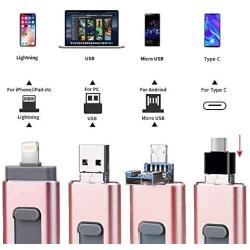 USB Flash Drive 128GB [3-in-1] Compatible iPhone, Kimiandy USB 3.0 Adapter External Storage Memory Stick Adapter Expansion Compatible iPad/iPod/Mac/Android/PC/iOS