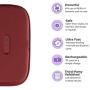 HoMedics UV-Clean Phone Sanitizer | Faster Than Any UV Sanitizer On The Market | Kills Up to 99.9% of Bacteria & Viruses at The DNA Level | Mercury and Chemical Free (Red)