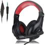 YFDD 3.5Mmgaming Over-Ear Headset Wired Noise Reduction Headset with Adjustable Microphone Volume for PC Notebook PS4 Mobile Phone Xbox ONE,Red aijia (Color : Red)