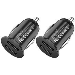 USB Car Charger,Bralon 2-Pack Mini 24W/4.8A Dual USB Fast Car Charger Flush Fit Compatible with iPhone 11/11 Pro/XS/Xr/X/8 7 6 S Plus,Galaxy Note S10 S9 S8 S7,iPad,Mp3&More