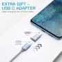 USB Type C Cable OULUOQI USB C Cable 3 Pack(6ft) Nylon Braided Fast Charging Cord(USB 2.0) Compatible with Samsung Galaxy S10 S9 Note 9 8 S8 Plus,LG V30 V20 G6 G5,Google Pixel(Grey)
