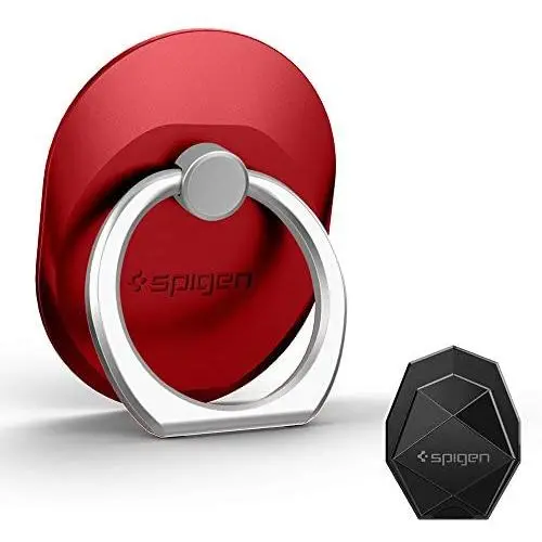 Spigen Style Ring Cell Phone Ring Phone Grip/Stand/Holder for All Phones and Tablets - Red