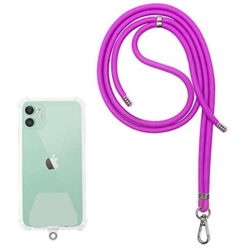 takyu Phone Lanyard, Universal Cell Phone Lanyard with Adjustable Nylon Neck strap, Phone Tether Safety Strap Compatible with Most Smartphones with Full Coverage Case (Purple)