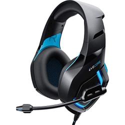 Evo Core Phenom PRO Gaming Headset with Boom Mic XL Ear Pads LED Glow 50mm Drivers, Compatible with PS4, Xbox One Consoles and Mobile Phone Gaming (Blue)