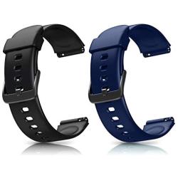 Letsfit ID205L Smart Watch Bands, Adjustable Smartwatch Replacement Straps for ID205L Sport Watch, Replacement Accessory Bandst with 2 Pack, Black+Blue