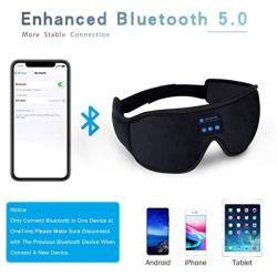 Sleep Headphones, Bluetooth 5.0 Wireless 3D Eye Mask, WATOTGAFER Sleeping Headphones for Side Sleepers, Washable Travel Music Play Adjustable Speakers Microphone Handsfree Long Play Time