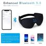 Sleep Headphones, Bluetooth 5.0 Wireless 3D Eye Mask, WATOTGAFER Sleeping Headphones for Side Sleepers, Washable Travel Music Play Adjustable Speakers Microphone Handsfree Long Play Time