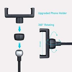 LIERONT 6 inch Selfie Ring Light with Phone Holder Stand, Desk Ring Light for Table Makeup, Live Stream & YouTube Video, 3 Light Modes 10-Level Brightness 360° Rotating for iPhone, Android Phones