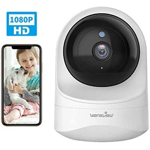 Baby Monitor Camera, Wansview 1080PHD Wireless Security Camera for Home, WiFi Pet Camera for Dog and Cat, 2 Way Audio, Night Vision, Works with Alexa Q6-W