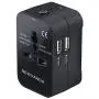 NEWVANGA International Universal All in One Worldwide Travel Adapter Wall Charger AC Power Plug Adapter with Dual USB Charging Ports for USA EU UK AUS European Cell Phone Laptop