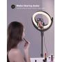 10 Selfie Ring Light 67 Tripod Stand - Lamicall LED Circle Halo Light with Cell Phone Holder for Live Stream/Makeup/YouTube Video Recording/Photography, ARO De Luz Compatible with All iPhones