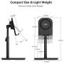 Cell Phone Stand, Tablet Holder, SAIJI Height Adjustable Aluminum Stand Mount, Compatible with iPhone, Samsung Cell Phone, Tablet, iPad, Nintendo Switch, Kindle, Up to 10 Inch Screen (Black2)
