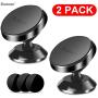 Romuto Magnetic Phone Car Mount, [ 2 Pack ] Cell Phone Holder for Car Dashboard [ Strong Magnets ]Universal 360° Rotation Magnet Car Phone Mount Fits iPhone Xs Max XR X 8 7 6S 6 Plus Most Smartphones