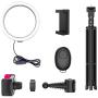 8" LED Selfie Ring Light for Live Stream/Makeup/YouTube Video, Dimmable Beauty Ringlight with Tripod Stand and Phone Holder Compatible with iPhone/Android