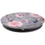 Pink Flowers Purple Floral and Gray Leaves Pattern PopSockets Grip and Stand for Phones and Tablets