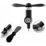 Mini Phone Fan, Wuedozue 180 Rotating Portable Cool Cooler Mobile Phone Fan Compatible with iPhone 11/11 Pro/11 Pro Max/X/Xs/Xr / 8/8 Plus / 7/7 Plus / 6 / 6s / iPad and More (Black)