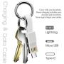 Keychain Charger Magnetic Portable Charging Cable 3 in 1 Multi Short Small Fast Charging Cord Compatible All Smartphones Smart Device (White)