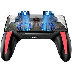 AZUOYI H10 Double Fan Cooling Mobile Gamepad, Rules of Survival Gaming Joysticks with Sensetive Shooting Feel, Compatible with 4.7-6.0 Inch iOS & Android Phone Accessories